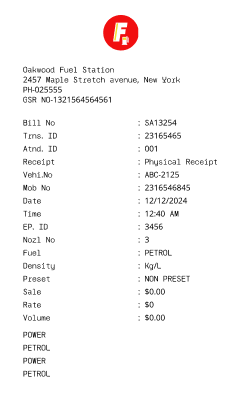Fuel Receipt