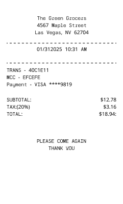 Grocery Receipt